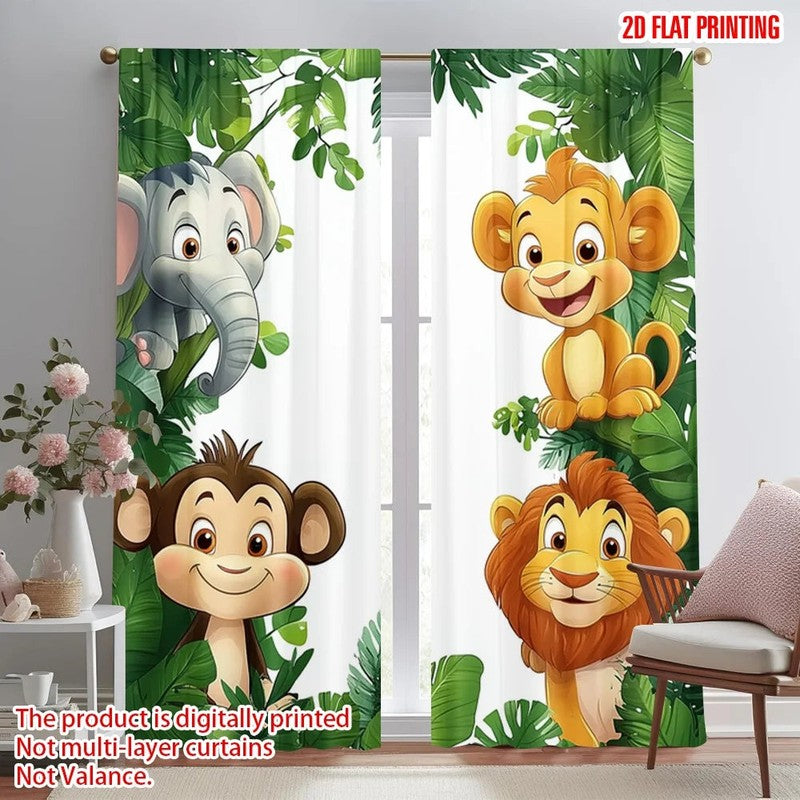 Rideau enfant animaux jungle Junglea colore MonUniversRideau