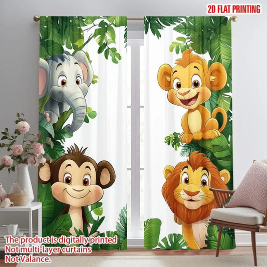 Rideau enfant animaux jungle Junglea colore MonUniversRideau