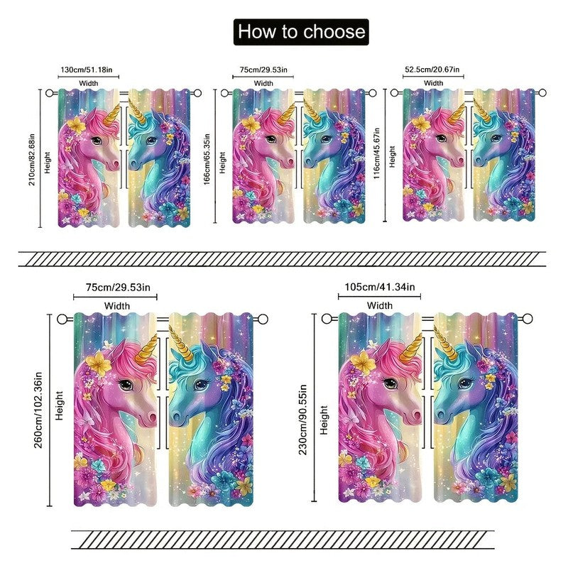 Detail tissu polyester 120gsm rideau licorne Licoralia MonUniversRideau