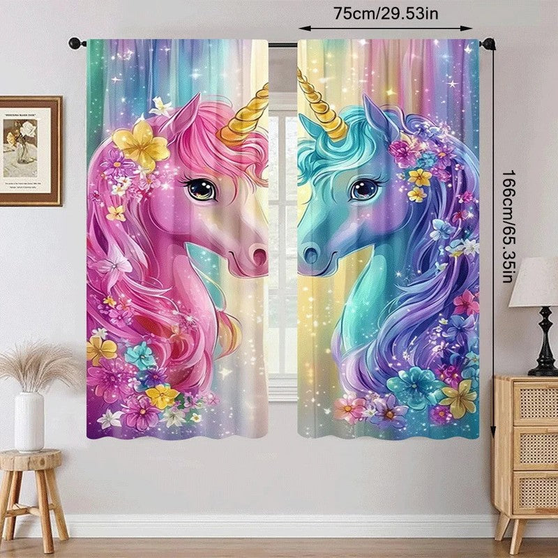 Rideau licorne chambre fille lumiere douce tamisee MonUniversRideau
