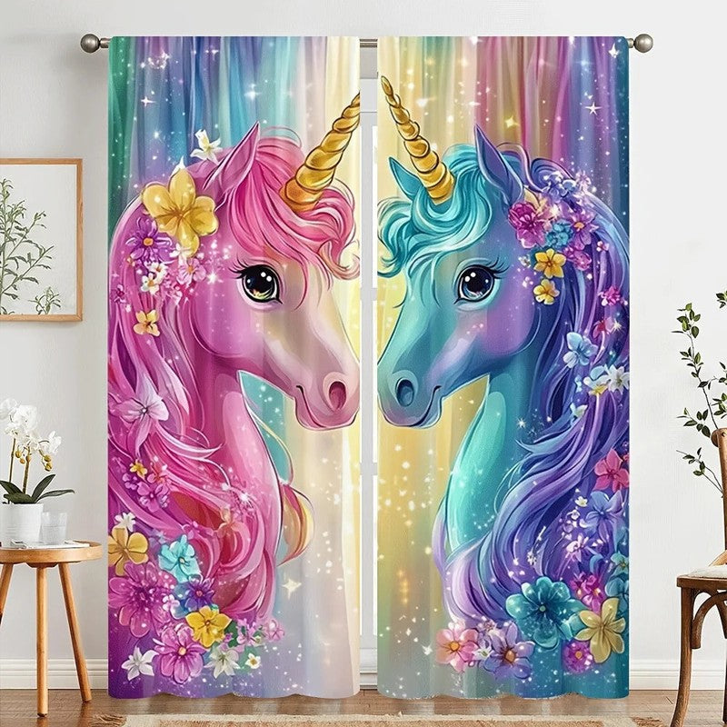 Passe-tringle rideau licorne enfant installation facile MonUniversRideau