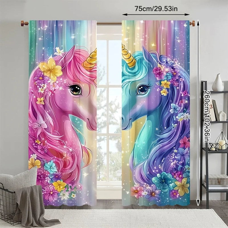 Ambiance feerique chambre enfant rideau Licoralia MonUniversRideau