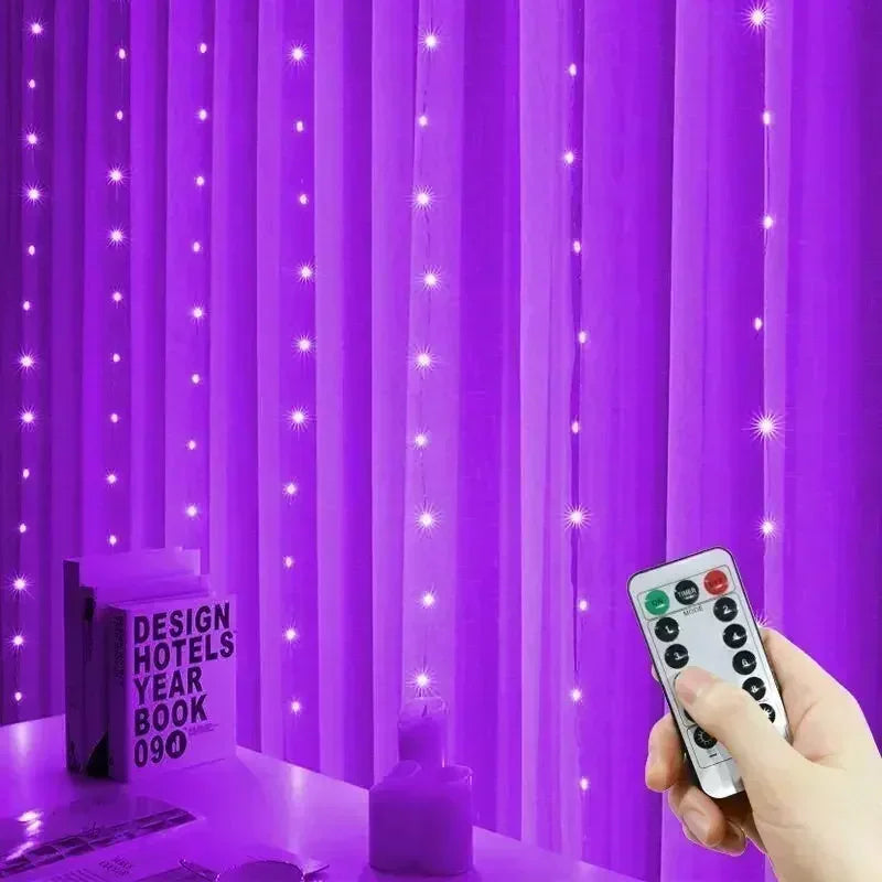 Rideau LED exterieur mode clignotant ambiance festive MonUniversRideau