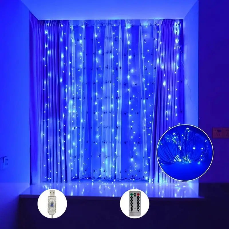 Rideau LED USB exterieur avec telecommande incluse MonUniversRideau