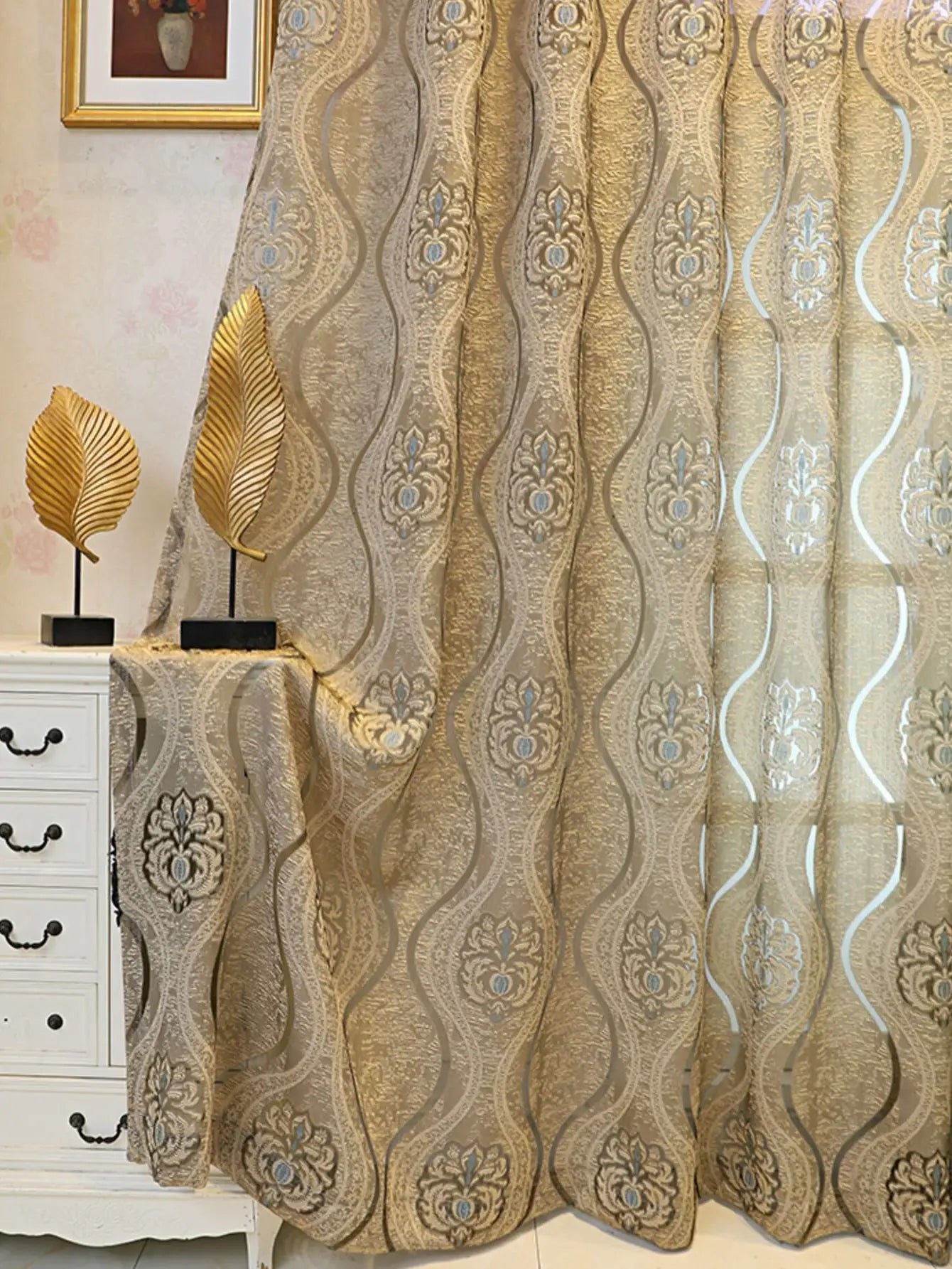 Rideau baroque jacquard ambiance palace salon MonUniversRideau
