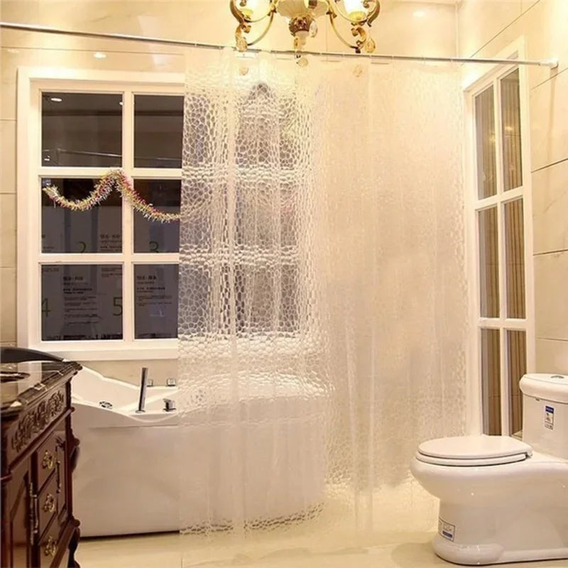 Rideau douche PEVA relief galets bulles transparent MonUniversRideau