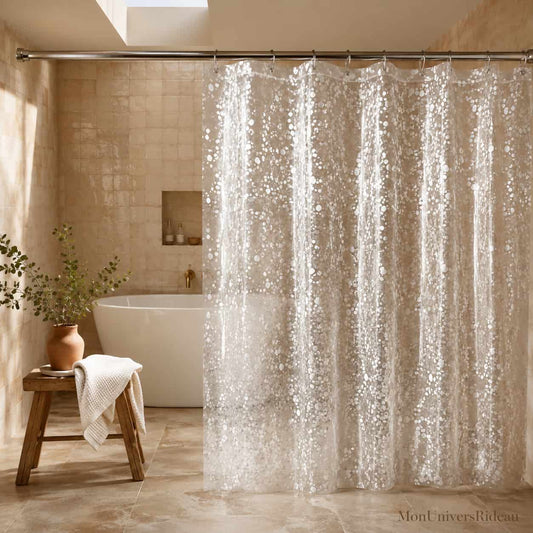 Rideau de Douche Transparent Pavés
