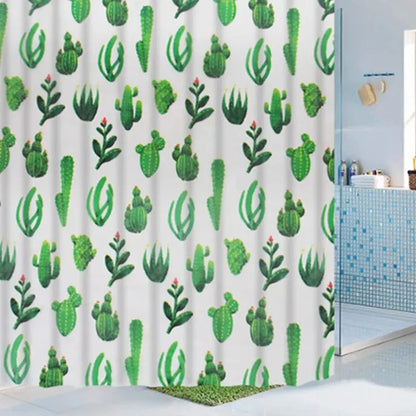Rideau douche cactus impermeable PEVA Cactovia 180x180 MonUniversRideau