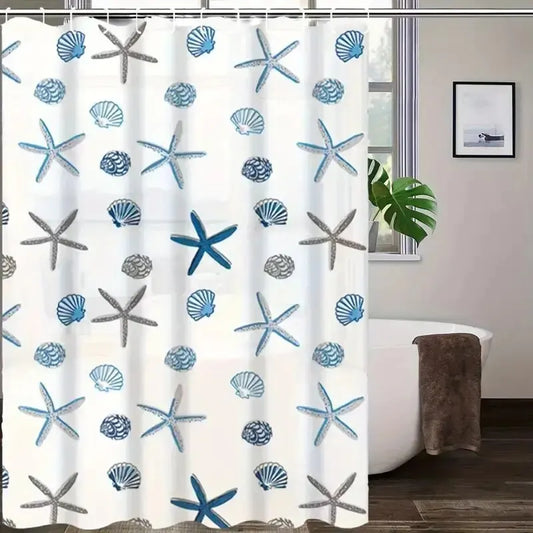 Rideau douche etoiles mer coquillages Coralia MonUniversRideau