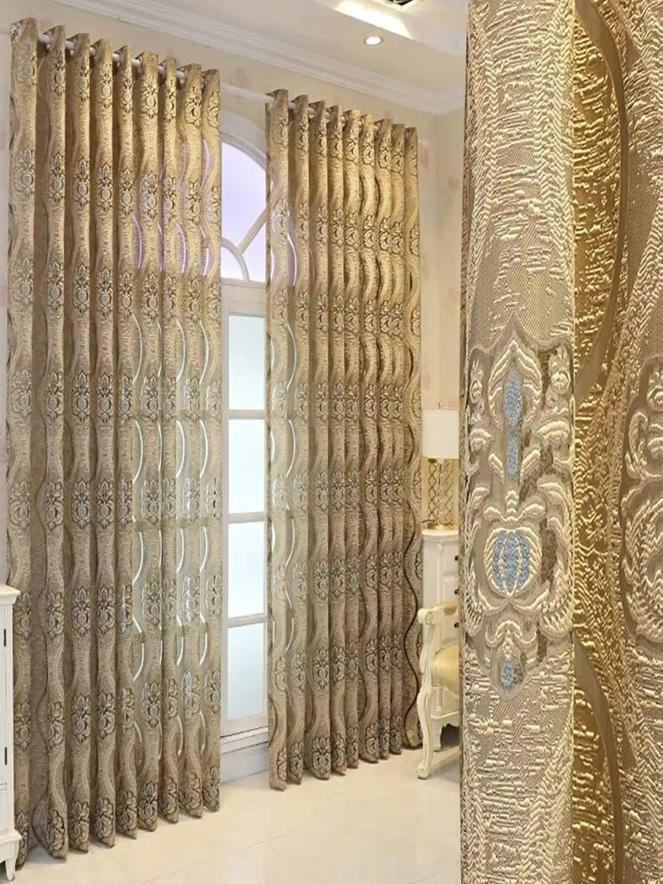 Rideau style europeen palatial jacquard salon MonUniversRideau