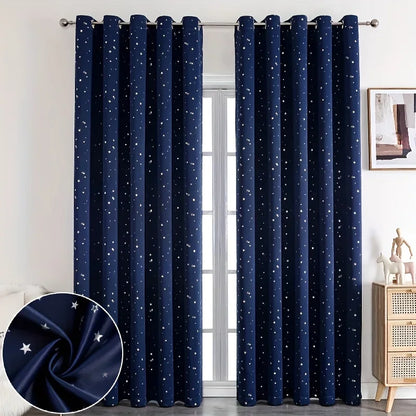 Rideau occultant etoile enfant Stellova bleu nuit MonUniversRideau