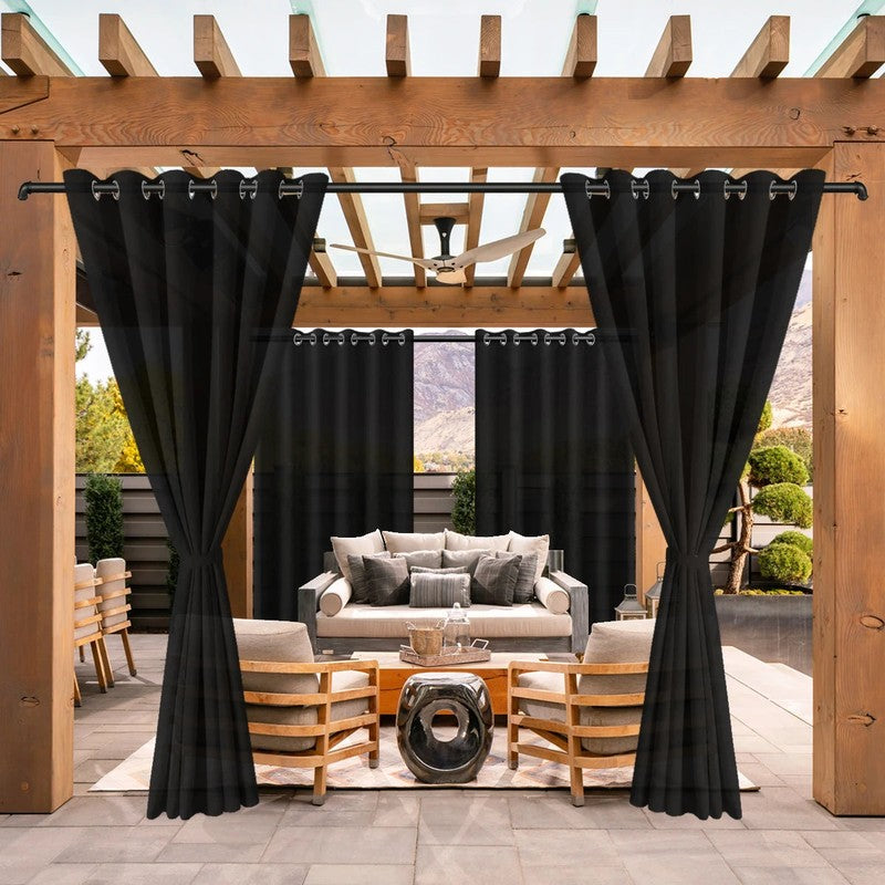 Rideaux exterieurs anti-UV coloris uni gazebo MonUniversRideau