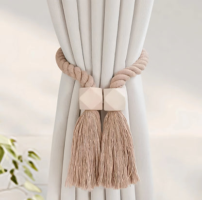 Embrasse corde coton bois rideau enfant decor boheme MonUniversRideau
