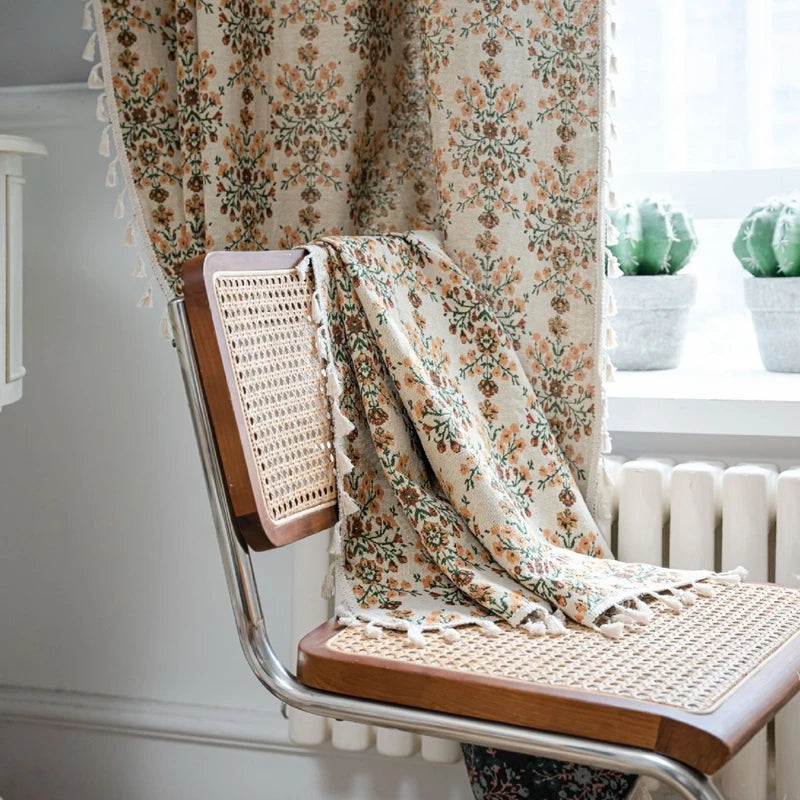 Panneau rideau boheme texture tissee gros plan MonUniversRideau