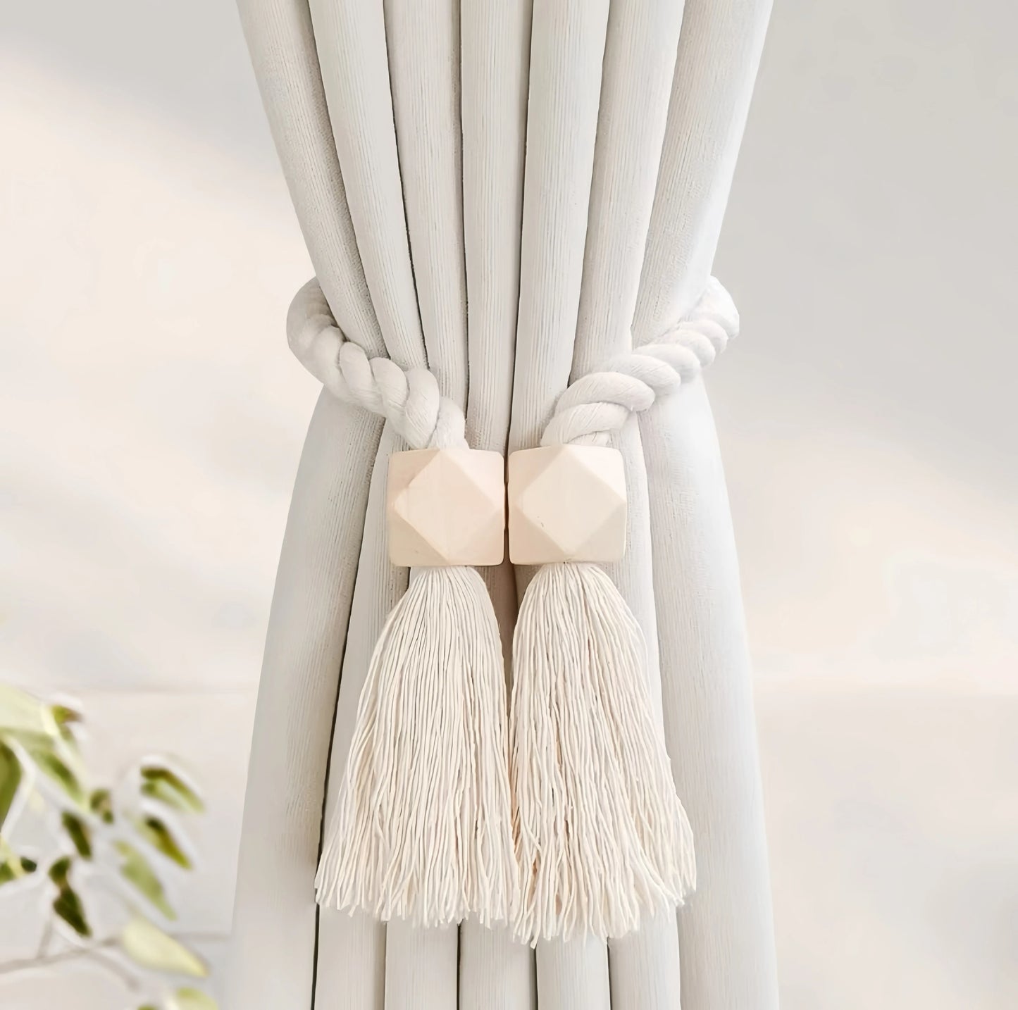 Embrasse rideau artisanale coloris beige brun detail MonUniversRideau