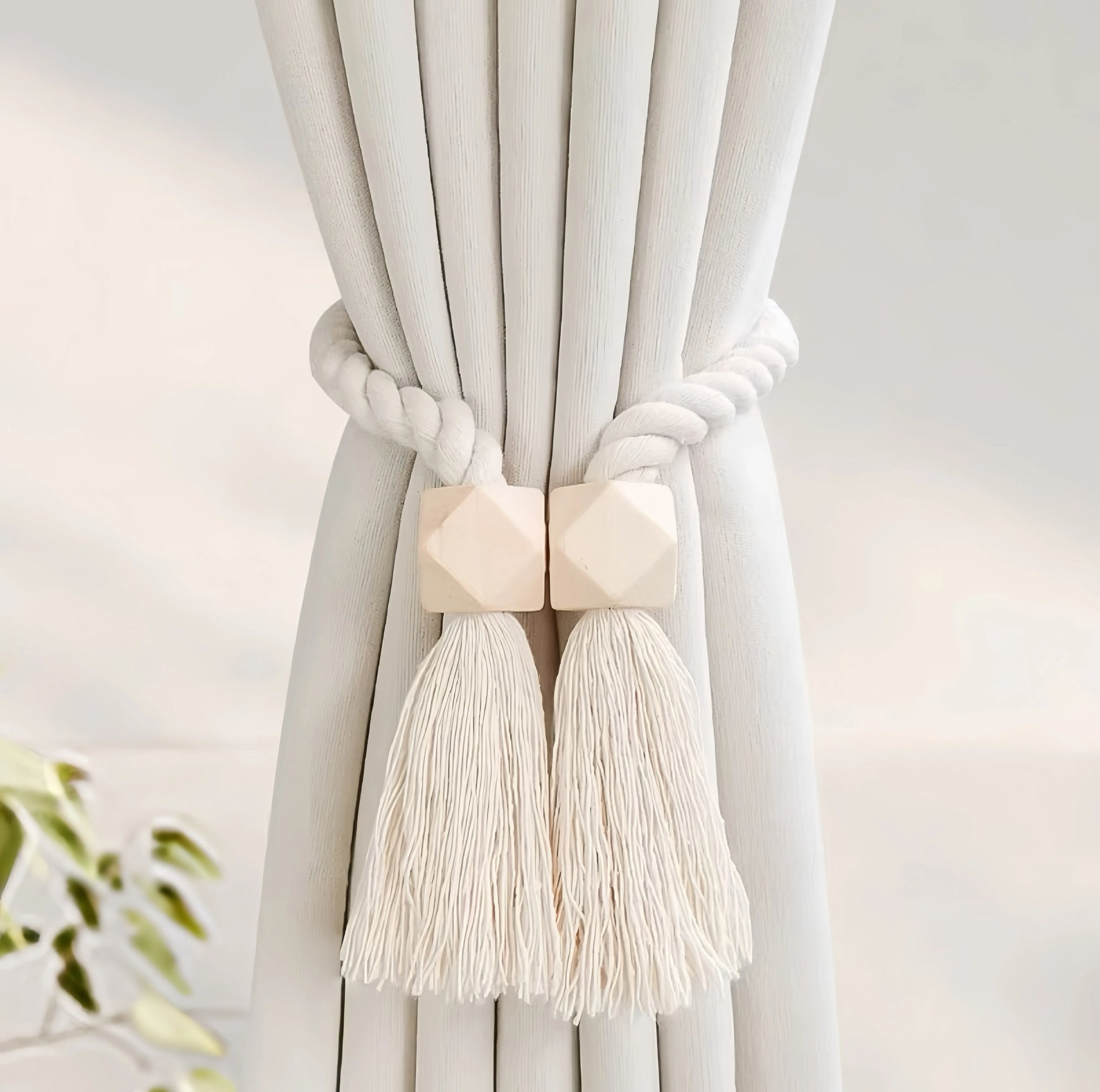 Embrasse rideau artisanale coloris beige brun detail MonUniversRideau