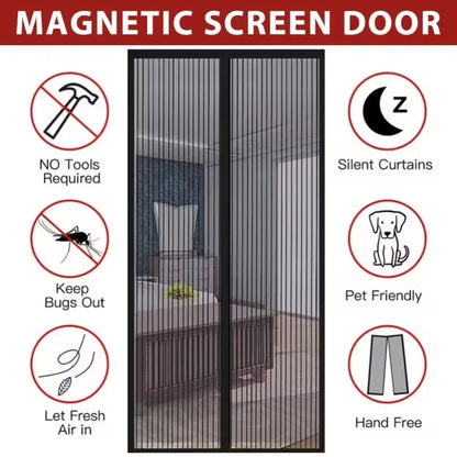Moustiquaire porte 90x210 cm maille polyester noire MonUniversRideau