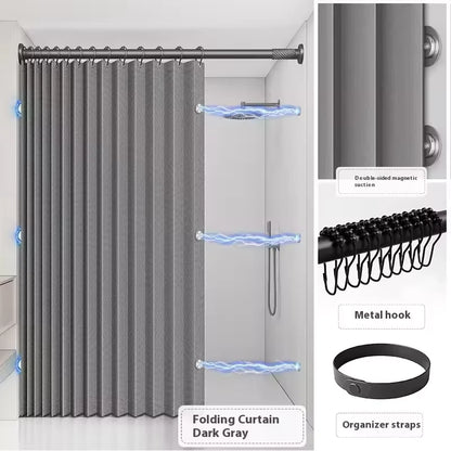 Rideau douche magnetique plisse vue interieure douche italienne MonUniversRideau