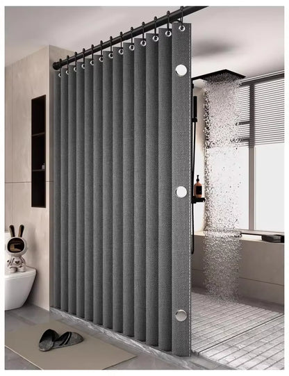 Rideau douche plisse magnetique Lineova effet lin gris MonUniversRideau
