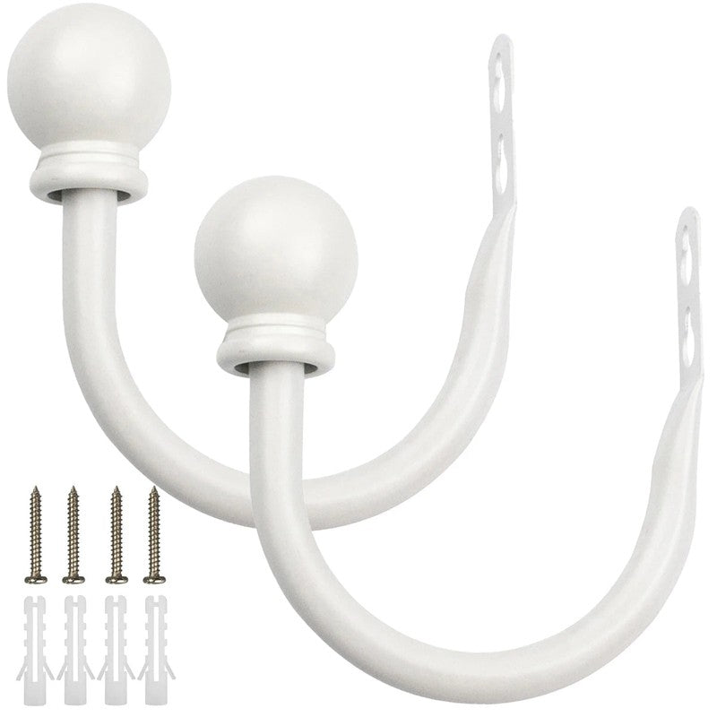 Embrasse rideau double crochet metal blanc mur MonUniversRideau