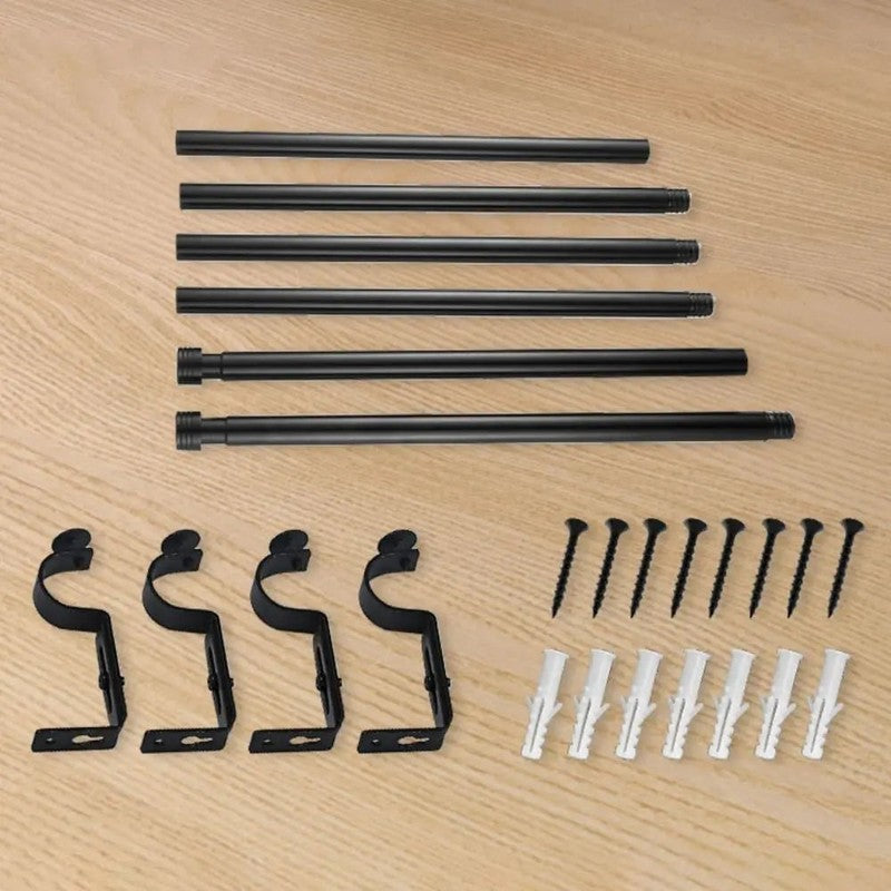 Kit tringle rideau noir mat acier carbone MonUniversRideau