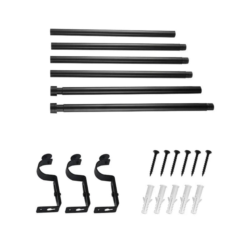 Kit complet tringle rideau noir mat emballage MonUniversRideau