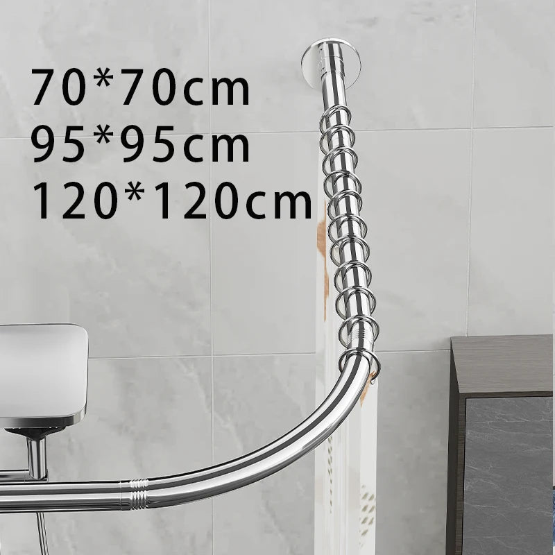 Systeme telescopique tringle angle douche sans trou, MonUniversRideau