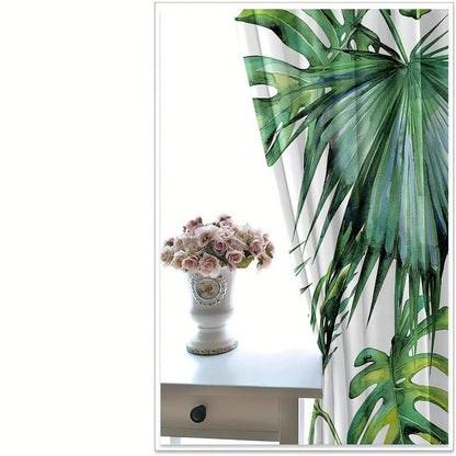 Lot 2 panneaux voilage imprime monstera œillets MonUniversRideau