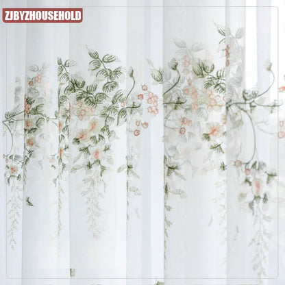 Voilage brode floral balcon Vignelia blanc ivoire MonUniversRideau