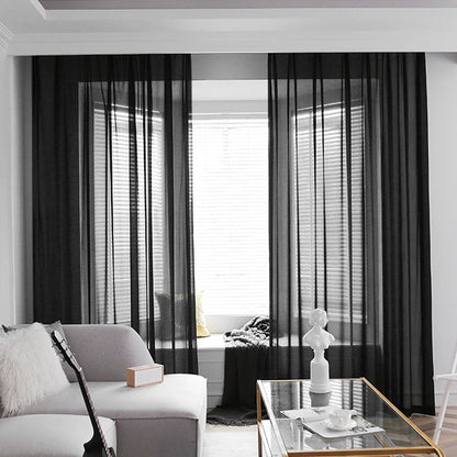 Detail texture voilage noir tamisant Noctis 140gsm MonUniversRideau