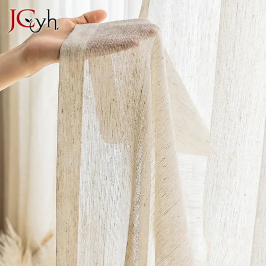 Voilage effet lin naturel beige style japonais Linwabi MonUniversRideau