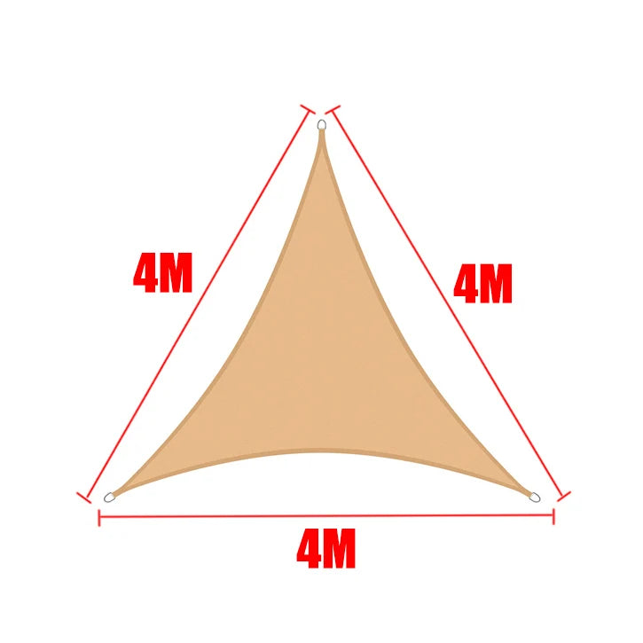 Voile ombrage triangle rectangle jardin sable MonUniversRideau