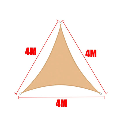 Voile ombrage triangle rectangle jardin sable MonUniversRideau