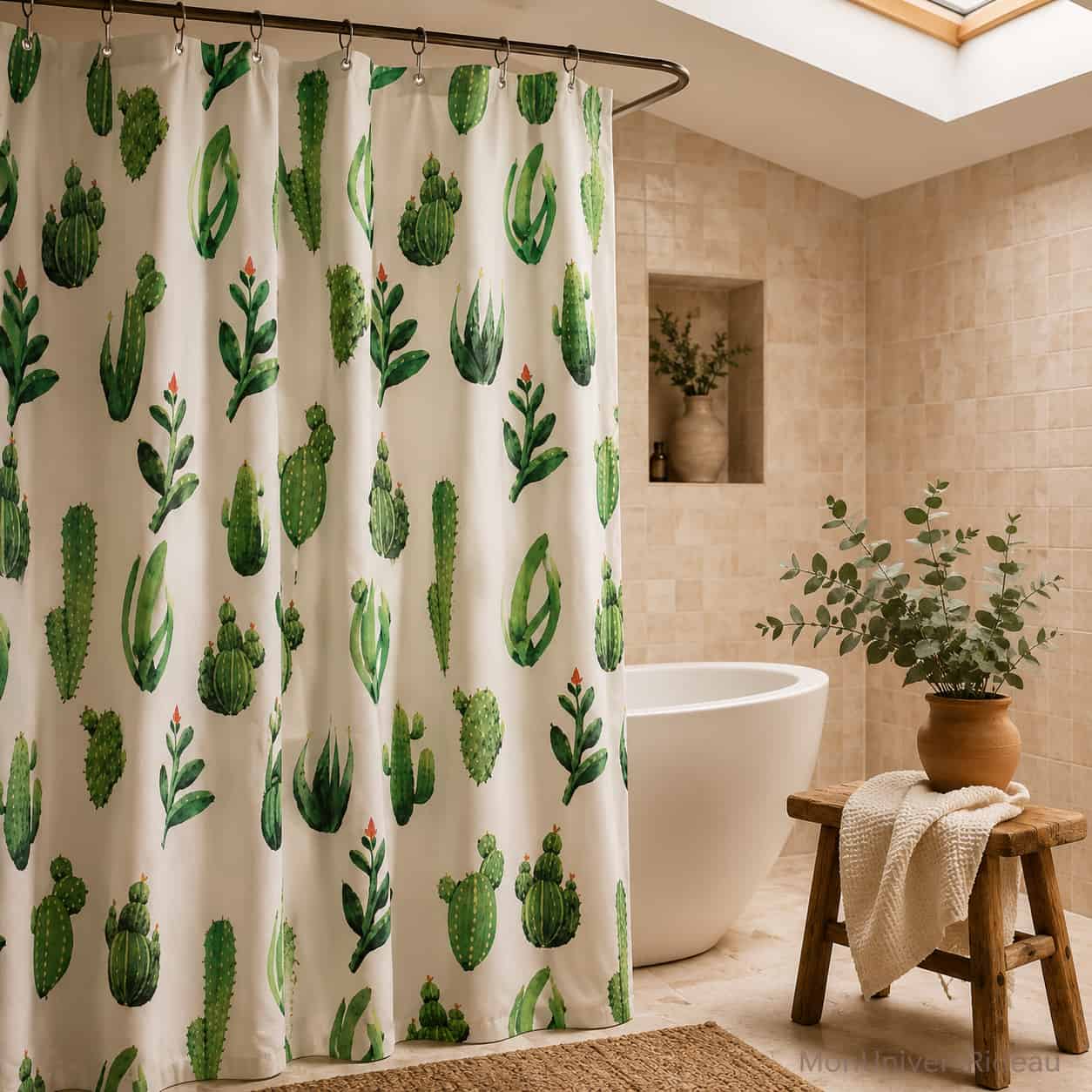 Rideau de Douche Cactus Imperméable Cactovia MonUniversRideau